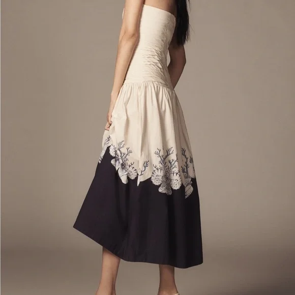 Carolina K Malla Strapless Drop-Waist Midi Dress - New with Tags - Picture 7 of 8